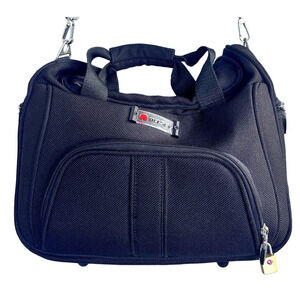 Delsey Paris Black Carry On Suitcase Luggage Travel Shoulder Bag Work